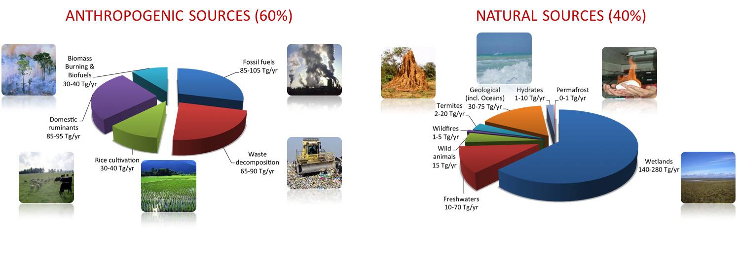 ch4 methane natural and anthropogenic sources